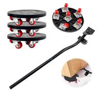 KIT SOLLEVATORE PER MOBILI NERO SPOSTARE MOBILI PESANTI MOVIMENTATORE A 6 RUOTE