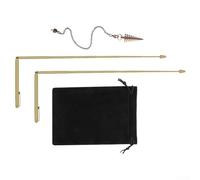 Kit sonda per acqua con 3 aste di rabdomanzia in rame e pendoli per un rilevamento accurato delle fonti d'acqua ed esplorazione del tesoro (oro)