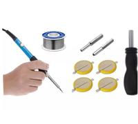 Kit Sostituzione Pile Giochi Game Boy GBC GBA - CR2025 con Linguette 3V + Saldatore 60W + Filo a Stagno + Cacciavite con Inserti + 4 Batterie - Riparazione Cartucce Game Boy Color/Pocket