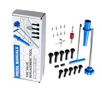 Kit Sostituzione Stelo Valvola 25 Pezzi Kit Utensili Installazione e | Estrattore Nucleo Valvola per Auto, Moto, Tosaerba, Controlli di Routine, Controlli Pre-Viaggio Maniglia blu tubo blu