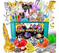 Kit sottile metallizzato, Galaxy & Glow in The Dark Slime Making Kit per ragazze ragazzi 6-12, kit sottile fai da te con add-ins, sfere di schiuma, charms, glitter, giocattolo sottile per bambini