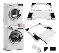 Kit Sovrapposizione lavatrice asciugatrice,supporto lavatrice asciugatrice,Telaio intermedio con filo stendibiancheria, telaio di collegamento