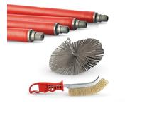 KIT Spazzacamino 8,40MT- Scovolo Camino 250mm in Acciaio Pulizia Canna Fumaria