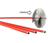 KIT Spazzacamino 8,40MT- Scovolo Camino 250mm in Acciaio Pulizia Canna Fumaria