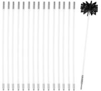 Kit Spazzacamino per Bruciatore A Legna Spazzola Spazzacamino Spazzola per La Pulizia della Canna Fumaria E Set di Aste Set di Bastoncini per La Pulizia della Fuliggine Spazzola, 18 Rods, 410mm