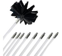 Kit Spazzacamino per Bruciatore A Legna Spazzola Spazzacamino Spazzola per La Pulizia della Canna Fumaria E Set di Aste Set di Bastoncini per La Pulizia della Fuliggine Spazzola, 9 Rods, 410mm