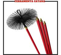 Kit spazzacamino pulizia canna fumaria con scovolo spazzole camino stufa