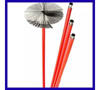 Kit Spazzacamino Scovolo Acciaio Canna Fumaria Pulisci Pulizia Camino Spazzola A