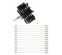 Kit Spazzola For Pulizia Camino, Spazzacamino Da 100 Mm, Riccio In Nylon Con 9 Aste Flessibili E 1 Testina A, For Tubo Fognario Kit pulizia camino(15 Rods,610mm)