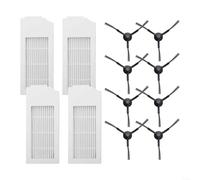 Kit spazzola laterale e filtro per ECOVACS per DEEBOT N20, N20 Plus, N20 Pro-Plus, 4 filtri, 8 spazzole laterali, design a scatto per pulizia angoli