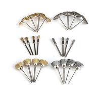 Kit Spazzola Metallica, 24 Pezzi Mini Acciaio Inossidabile Ottone Set di Spazzole in Filo di Acciaio Lucidatura Pulito Rotazione Strumento Usato per Trapano Smerigliatrice e Altri Utensili Rotanti