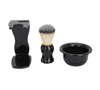 Kit spazzola per barba Set portatile per cura della barba durevole con setole morbide Portaspazzola Ciotola per sapone per uomo Viaggio Uso domestico Setole in nylon di plastica