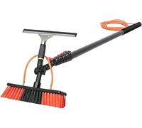 Kit spazzola per la pulizia dei pannelli solari con portata di 30 piedi, asta regolabile alimentata ad acqua, 2 spazzole per spolverare finestre, finestre esterne, tetti(6m/19ft&Head35cm)