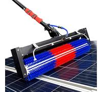 Kit spazzola per la pulizia dei pannelli solari e asta alimentata ad acqua da 11 piedi, spazzola a rullo con estensione regolabile, attrezzatura per la pulizia dei vetri con batteria al litio