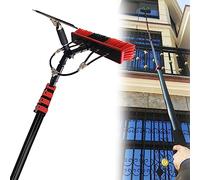 Kit Spazzola telescopica per la Pulizia dei Pannelli fotovoltaici - Spazzola per Auto e finestre alimentata ad Acqua da 23,6 Piedi per Una Pulizia Senza Sforzo di vetri e tetti, Ideale per f