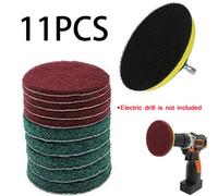 Kit Spazzola Trapano Lavaggio Forniture Strumento Pulizia 11pz/set Scrub Pads Po