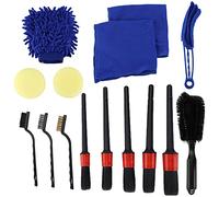 Kit spazzole per dettagli da 15 pezzi, set di spazzole per pulizia automatica, morbida microfibra per interni auto, ruote esterne, presa d'aria per cruscotto, include spazzola per