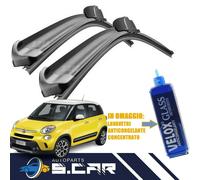 Kit Spazzole Tergicristallo Anteriori per Fiat 500L Flat 650 380 con adattatori