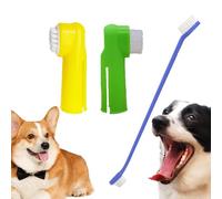 Kit spazzolino da denti per cani, Kit spazzolino da denti per cani,Set spazzolino da denti per cani con dita - Kit per l'igiene orale Spazzolini da denti per cani con 2 spazzolini da denti per animali