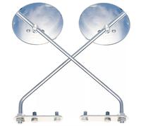 Kit Specchietti Specchio Retrovisore SX / DX Regolabile Cromato Per Vespa Far