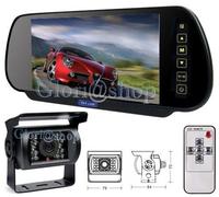 KIT SPECCHIETTO 7" RETROVISORE TELECAMERA 18 LED CAVO 10 MT RETROMARCIA CAMPER