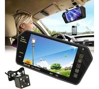 KIT SPECCHIETTO RETROVISORE AUTO CON MONITOR BLUETOOTH LCD DA 7" E RETROCAMERA