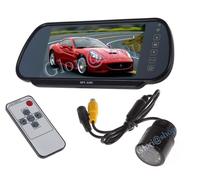 KIT SPECCHIETTO RETROVISORE LCD 7 TELECAMERA 7 LED RETROMARCIA AUTO CAMPER