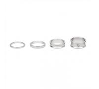 Kit Spessori Sterzo Bici 1 1/8 Alluminio Argento Set 3-5-10-15mm