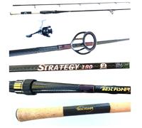 kit spinning canna strategy 1.80m 5/20g + mulinello thor 1000 filo bass trota