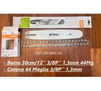 Kit Spranga Barra Stihl Rollomatic E + CATENA 30cm12'' 3/8P' 1,3mm 44maglie 4805