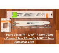 Kit Spranga Barra Stihl Rollomatic E MINI +CATENA 35cm 14'' 1/4P'1,1mm 72mg 3409