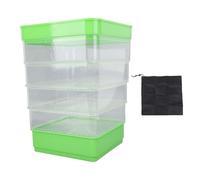 Kit sprouter impilabile munefe, kit germogliamento a 4 livelli, vassoio in crescita microgreens, adatto per garantire che le piante crescano correttamente (Without Sunshade)