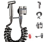 Kit spruzzatore bidet wc bagno con doppie prese acqua e controllo pressione