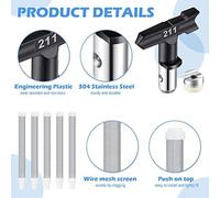 Kit Spruzzatore Vernice Airless 12 Pezzi con Punte Ugello Filtro Rete e Protezio