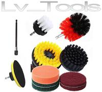 KIT SPUGNE LUCIDATURA TAMPONE SPAZZOLE PULIZIA AUTO PLATORELLO 11pz