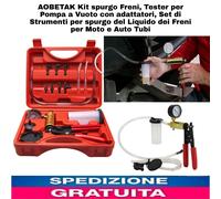 Kit spurgo Freni Auto , Tester x Pompa a Vuoto con adattatori X Il Liquido Freni