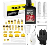 Kit Spurgo Freni per Shimano, Tektro, Magura, SRAM, Kit Spurgo Freni per Freni Idraulici, Include Adattatori in Ottone e 150ML di Olio Minerale per Freni