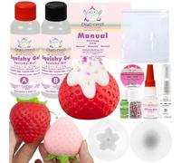 Kit squishy alla fragola Taba+Silicone Gel+Polvere