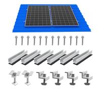 Kit staffa di montaggio per pannello solare con mini guide da 4,72 pollici/120 mm, morsetti centrali, morsetti terminali e cuscinetti in gomma per tecchio, ardesia, legno