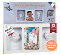 Kit stampaggio a mano piede bambino 3D quadro incluso - Polvere gesso non tossico - Cofanetto nascita personalizzato - Regalo originale Baby Shower, Battesimo - Souvenir Famiglia - Idea futura