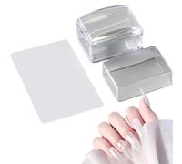 Kit Stamper Unghie Stamper Trasparente Raschietto Strumenti Per Manicure | Jelly Stamping Rettangolare Senza Spostamento Casa Salone Feste Vacanze Artisti Principianti Ragazze Donne