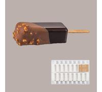 Kit Stampo in Silicone per Stecco Gelato BRIC MINI 16 Pose con Vassoio e 50 Stecchi legno