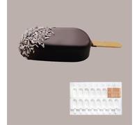 Kit Stampo in Silicone per Stecco Gelato Mini 16 Pose con Vassoio e 50 Stecchi legno