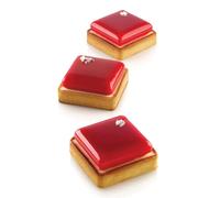 Kit Stampo Silicone Tortine Square con 6 Anelli Tarte Ring 8x8 cm - SILIKOMART