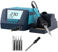 Kit stazione di saldatura digitale con ferro di precisione, punte multiple, controllo della temperatura, funzione di spegnimento automatico per riparazione elettronica