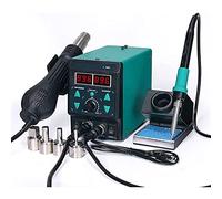 Kit stazione pistola ad aria calda 2 in 1, stazione di saldatura a punti da 740 W con commutazione aria calda e fredda, pistola ad aria da 120 l/min, correzione digitale della temperatura da 100 a 4
