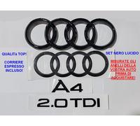 Kit Stemma Loghi Anelli per Audi A4 B7 Ant. Post. + 2.0TDI DAL 04-09 3° GEN.