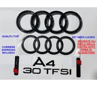 Kit Stemma Loghi Anelli per Audi A4 B8 Ant. e Post. + 30TFSI +2 SLINE 2007 AL 15