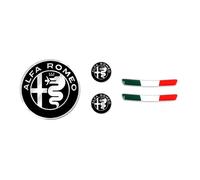 KIT STEMMI ADESIVI 3D ALFA ROMEO STELVIO GIULIA INTERNO DECORAZIONE AUTO