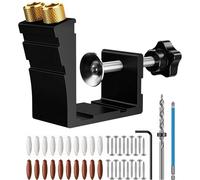 Kit stencil per fori tascabili, localizzatore di fori per falegnameria - 46 pezzi di utensili per la lavorazione del legno per guarnizioni guida punta | Modello localizzatore per falegnameria e